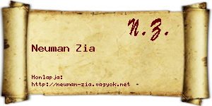 Neuman Zia névjegykártya